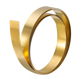 sourcing map Brass Sheet Roll, 2000mm x 10mm x 0.2mm Brass Foil Roll Brass Strip for Crafts, Electrical Repairs, Grounding