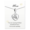 KunBead Jewelry Mum Mummy 18 inch I Love You to the Moon and Back Heart Birthday Charm Pendant Necklace for Mum