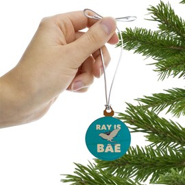 GRAPHICS & MORE Ray is Bae Funny Humor Mini Small Tiny Wood Christmas Tree Holiday Ornament
