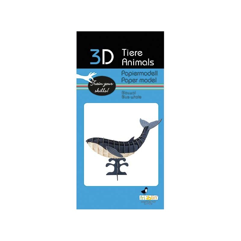 Fridolin 3D Paper Model Blue Whale