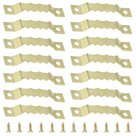 Ruidee 100 PCS Sawtooth Picture Frame Hangers Picture Frames Holder Hooks Double Hole with Screws Wall Hooks for Hanging Art Photo ,Painting ,Home Decoration(Gold/JC)