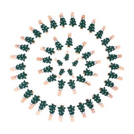 50pcs Christmas Clips Mini Clothes Pins Wooden Clothespins Christmas Tree Photo Clips Small Wood Clips Set DIY Hanging Pegs for Christmas Cards Paper Crafts Holiday Party Supplies,Christmas Tree