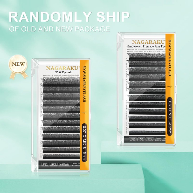 NAGARAKU 4D W Shape Eyelash Extension Supplies Natural Soft Volume