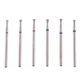 MZCMSL Tapered Diamond Cuticle Nail Bit Set with Case, 6pcs Pro Manicure Drill Bits, 3/32 Shank Electric Nail Tool(Fine+Medium)