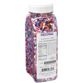 DECOPAC Monster Mash Deluxe Fusion Mix, 26oz, Fancy Candy Sprinkles in Handheld Container, Edible Sprinkles For Celebration Cakes, Cupcakes, Cookies and Donuts, Multicolored - Orange, white and black