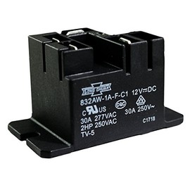 SONG CHUAN 832AW-1A-F-C1-12VDC General Purpose Relay, 1A SPNO Quick Flanged