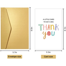 Obbyidk Funny Thank You Card for Women Men, Cute Thank You Card for Him Her, Appreciation Card for Teacher Friend Boss, A Little Card to Say A Big Thank You