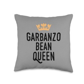 Garbanzo Chickpeas Bean Queen Hummus Graphic Throw Pillow, 16x16, Multicolor