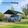 Quictent Carports Replacement Tarp Canopy Top Cover with Bungees Balls,