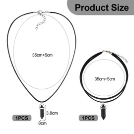 LSYYSL 2 Pendant Necklaces, Women'S Necklaces, Hexagonal Column Pendant Necklaces, Adjustable Necklaces, Costume Accessories