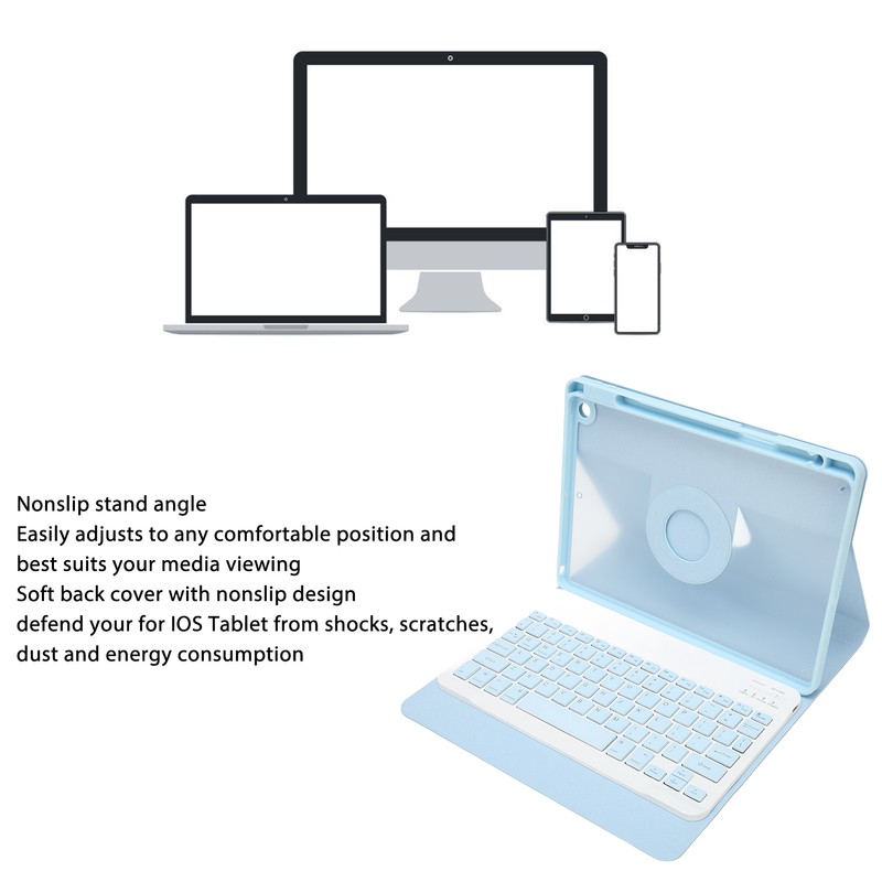 Keyboard Case with Pencil Holder for IOS Tablet 10.2in 2019