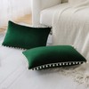 Sungeek Pack of 2 Decorative Cushion Covers Soft Velvet Pompoms