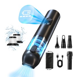 MIOLOE Handstaubsauger, 4 in 1 14000PA Starke Saug Akku-Auto-Staubsauger mit LED-Anzeige 6000mAh tragbarer Staubsauger für Auto, Büro, Zuhause, Haustier, Haar (Schwarz)