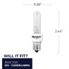 Bulbrite 40 Watt E12 Dimmable T3 Xenon Light Bulb, Frosted