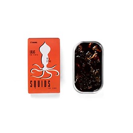 Spanish Squids Canned in Ink | Wild Caught, B Vitamins, Omega-3 | Tinned Seafood by Ati Manel | 110g Can