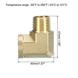 sourcing map Brass Pipe Fitting 1/2 Inch NPT Male x 1/2 Inch NPT Female, 90 Degree Barstock Street Elbow Forged Brass Hose Fitting Adapter for Gas, Air, Oil, Propane