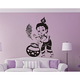 Heaven Decors Krishna Religious Wall Sticker Size (59 x 84) cm