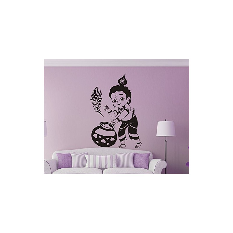 Heaven Decors Krishna Religious Wall Sticker Size (59 x 84)