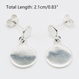 Sterling Silver Double Discs Dangle Earrings, 925 Minimalist Geometric Birthday Best Friend Gift For Her Mum Casual Elegant Everyday Jewellery