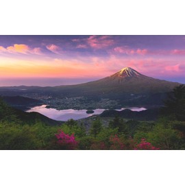 Picture Style Wallpaper Poster (Removable Sticker) Mount Fuji at Dawn and Lake Kawaguchi Red Fuji Morning Morning Morning Sun Good Luck Power Spot Caracro FJS-032W1 (Wide Version, 36.2 x 22.7 inches (921 x 576 mm) Architectural Wallpaper + Weather Resist