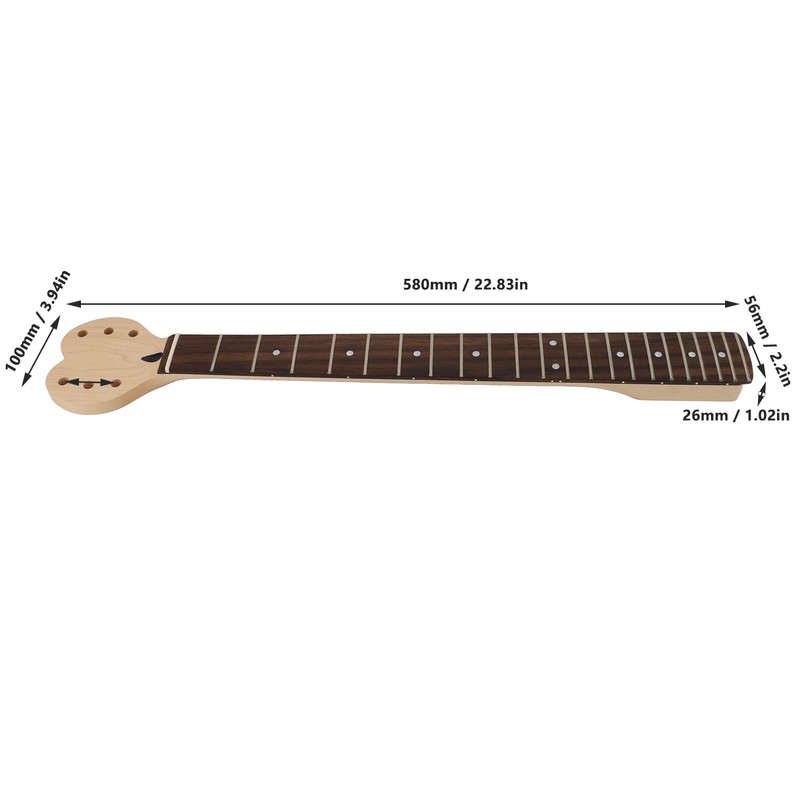 Electric Guitar Neck Heart Shaped Head Rosewood Fretboard Mahogany Guitar
