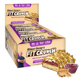 Fit Crunch FITCRUNCH Full Size Protein Bars, 6-Layer Baked Bar, 2g of Sugar, Gluten Free & Soft Cake Core (12 Bars, Peanut Butter and Jelly)