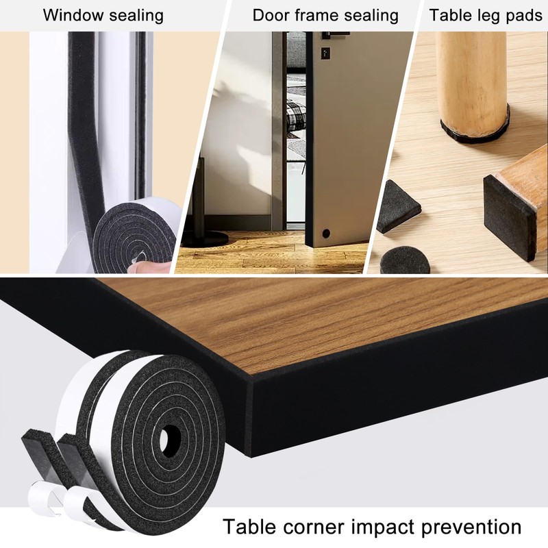 Storystore Foam Insulation Tape Self Adhesive, 1/2In x 1/4In x