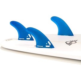 DORSAL Surfboard Fins Thruster 3 Set FCS Compatible Medium Blue