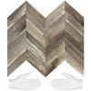 STICKGOO 10-Sheet Herringbone Tile Peel and Stick Backsplash, Faux Wood