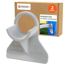 SOLIDfy® - 2 x 26 mm - 38 mm pool hose holder kink protection made of plastic in grey for Intex and Bestway