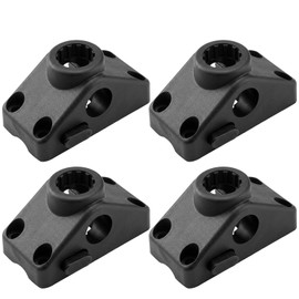 Maasechs 4 Pack Locking Side Deck Mounting Bracket Boat Fishing Rod Holder Mounting Bracket Kayak Fishing Rod Pole Holder Compatible with Post Mount Holders