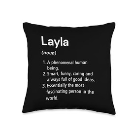 Layla Name Definition Funny Dictionary Throw Pillow