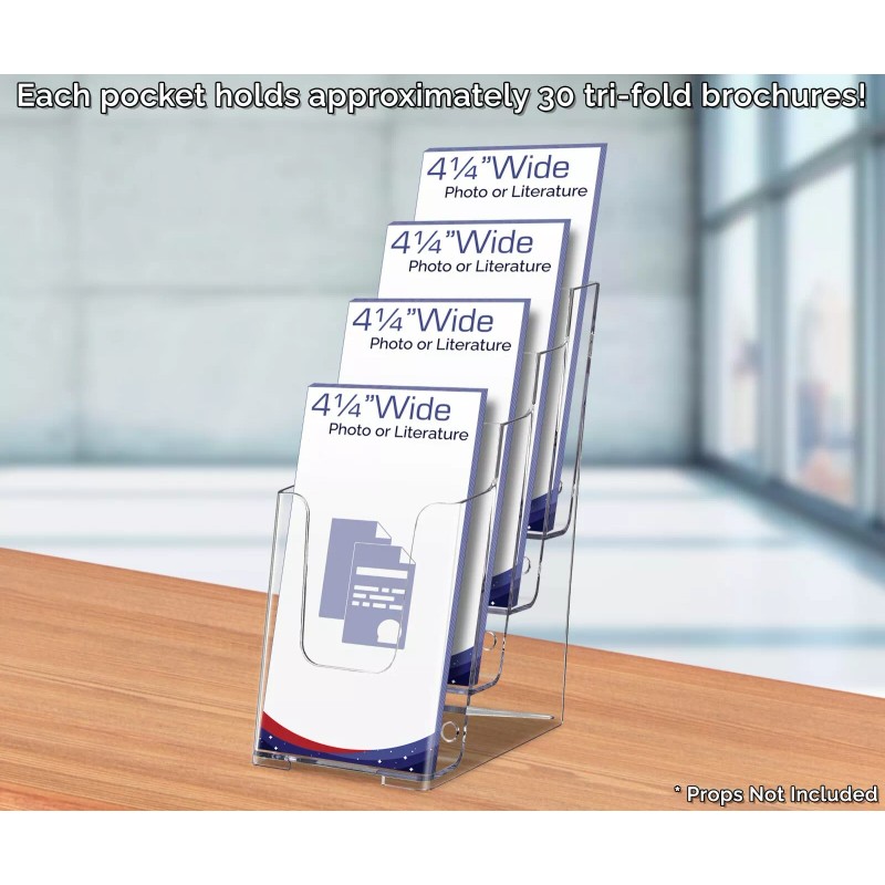 Marketing Holders 4 Pocket Brochure Holder 4 Tier Tri Fold
