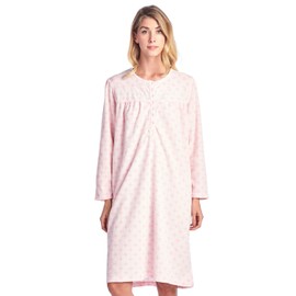 Casual Nights Womens Long Sleeve Micro Fleece Cozy Floral Nightgown Nightshirt, Sparkle Pink, XX-Large