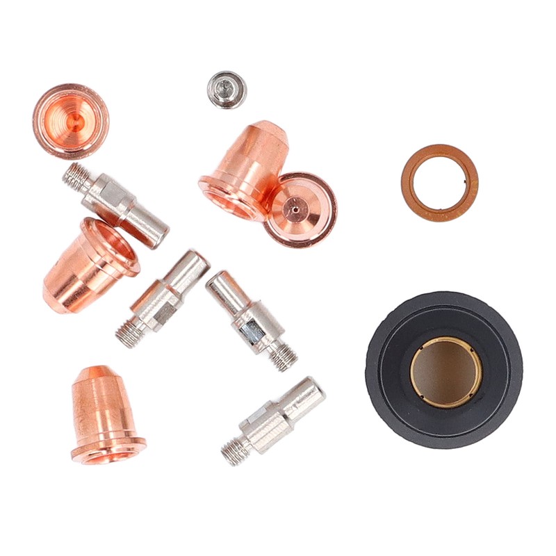 12Pcs Nozzle Electrode Kit Brass Plasma Torch Electrode Nozzle Tip