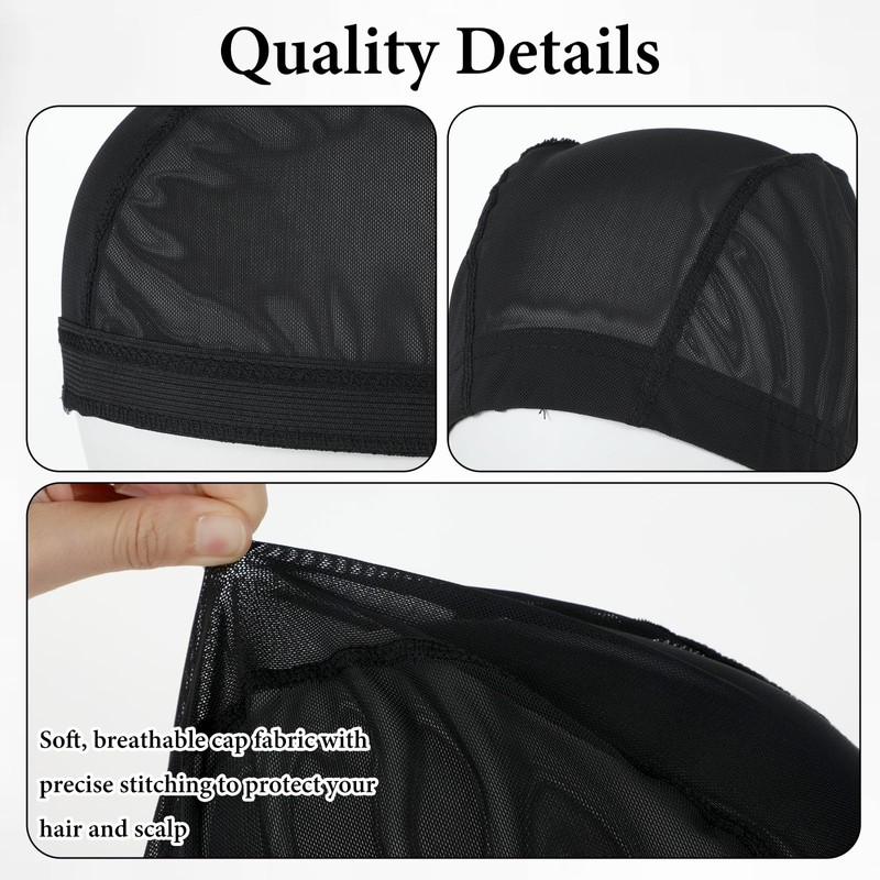 4pcs Wig Grip Cap, Satin Lined Wig Cap