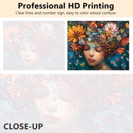 TUMOVO Spring Paint by Number, Beautiful Girl with Butterflies and Flowers in Her Hair Adults' Paint-by-Number Kits, Flowers DIY Oil Painting with Brushes and Pigment, 16x20 Inch