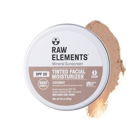 Raw Elements Raw Element Crema Facial Tintada Ultra-Hidratante, Protector Solar Facial Mineral No Tóxico, Hidratante Tintado Diario, Sin Nano Óxido...