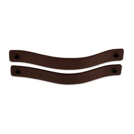 Brute Strength - Leather Handles for Furniture - Chestnut - Pack of 2 - 20 x 2.5 cm - Furniture Handles, Leather Handles for Drawers and Doors, Home Accessory for Kitchen and Bathroom Furniture