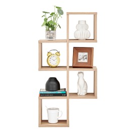 Danya B. Cubby Chessboard Wall Shelf - Horizontal or Vertical (Chestnut)