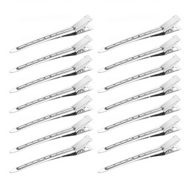 40 Pcs Duck Bill Clips, 3.5 Inch Hair Clips for Women, Rustproof Metal Alligator Curl Clip with Holes for Hair Styling, Coloring, Salon Use for Thick Hair & Thin Hair, Silver