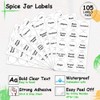 Pack of 105 Clear Spice Stickers Labels for Jars and