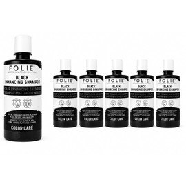 Shampoo Matizador Negro 300ml 6 Pack Rayos, Canas, Platinados Folie Profesional