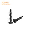 uxcell #7 x 1 Sheet Metal Screws, 100pcs Black Oxide