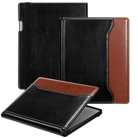 E NET-CASE Case for Remarkable Paper Pro Tablet 11.8 inch (2024 Released) - New Business Design Upgraded Leather Cover for Remarkable Paper Pro Digital Paper with Stand & Pen Holder (Black & Brown)