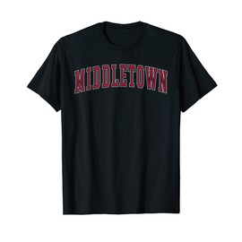 Middletown Connecticut Souvenir Sport College Style Text T-Shirt