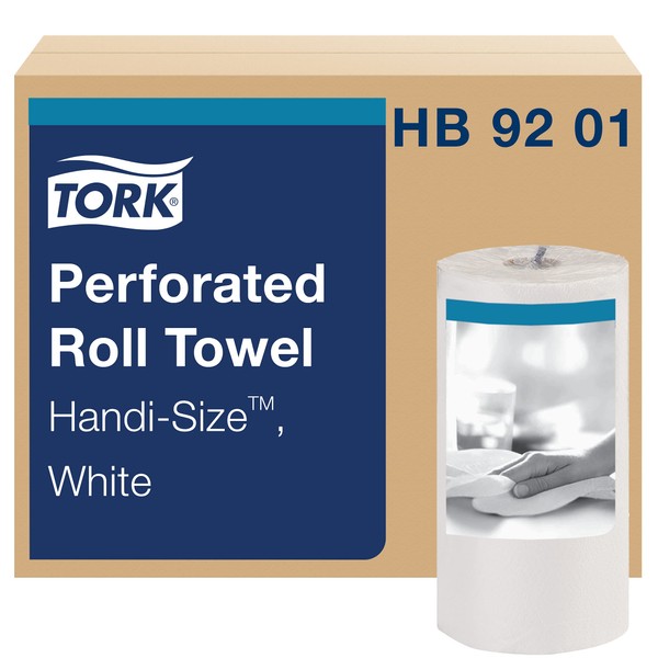 Tork Perforated Paper Roll Towels, Handi-SizeTM Sheet 2-ply For everyday use at home 100% recycled paper towels 120 sheets/roll, 30 rolls/case