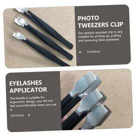 jojofuny 3pcs Stainless Steel Eyelash Applicator Tweezers for Makeup and Stamp Collecting Ergonomic Design Lightweight Precision Grip for Easy Use