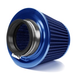 Universal Clamp-On Air Intake Filter, High Performance, Washable Filter, Replacement Air Filter, Flange Diameter 2.5inch/64mm (Blue)