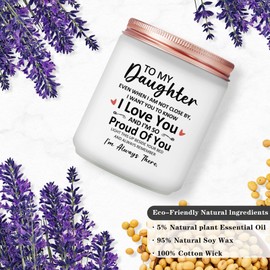 Maybeone Daughter Gifts from Mom Dad - Christmas Valentines Day Mothers Day Birthday Gifts for Daughters -7 Oz Lavender Scented Candle
